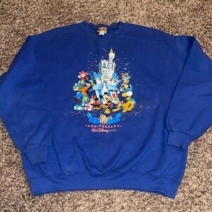 Disney Blue Sweatshirt with Castle and Characters